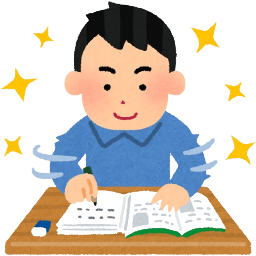Dua siswa belajar bersama dengan gembira.